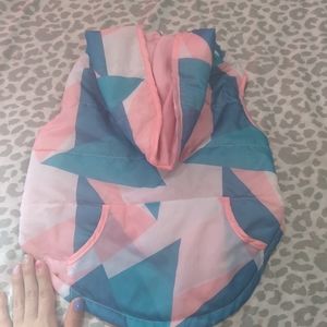 Pet winter jacket with pocket and hoodie